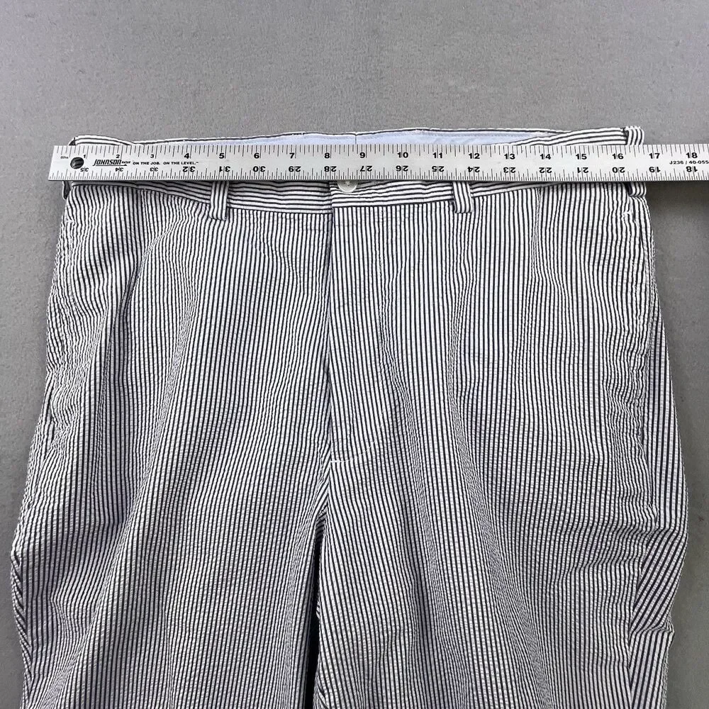 Brooks Brothers Seersucker Pants Mens 34x28 Blue Stripe Cotton Chino Hudson Fit